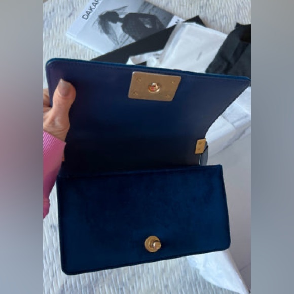 Chanel Small Velvet Le Boy Bag Blue - Picture 12 of 14